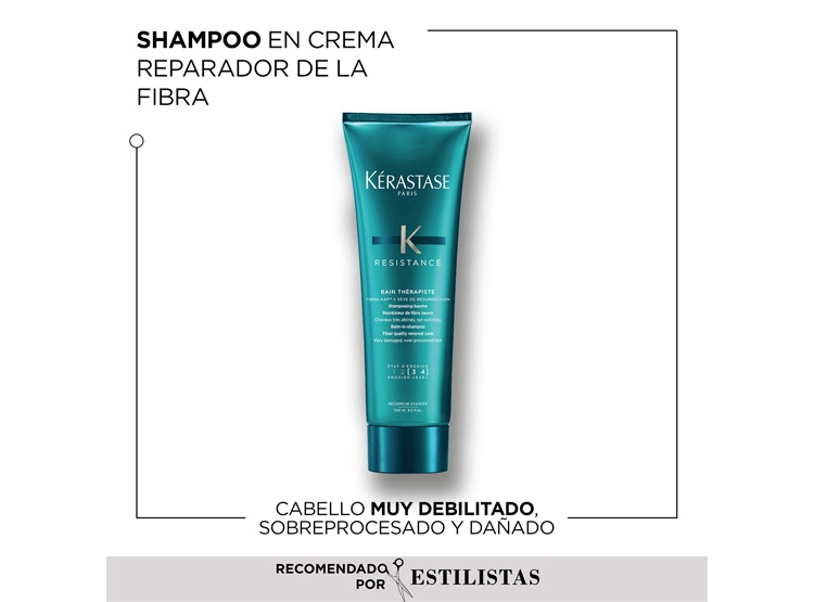 SHAMPOO RECONSTRUCCIÓN CABELLO MUY DAÑADO KÉRASTASE BAIN THÉRAPISTE RESISTANCE 250 ML - 2