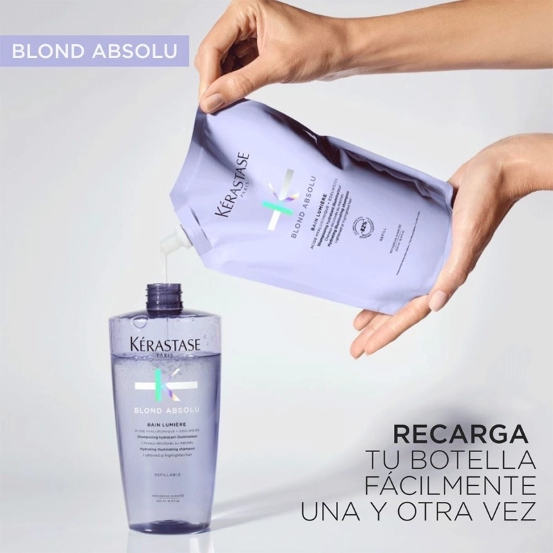 SHAMPOO HIDRATANTE CABELLO RUBIO O DECOLORADO KÉRASTASE BAIN LUMIERE BLOND ABSOLU 500 ML - 3