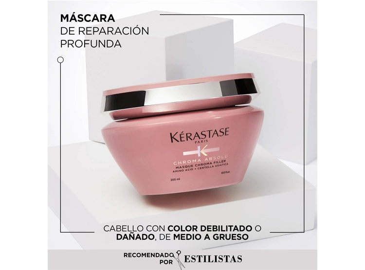 MÁSCARA NUTRICIÓN PROFUNDA CABELLO CON COLOR KÉRASTASE MASQUE CHROMA FILLER CHROMA ABSOLU 200 ML - 2