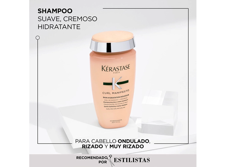 SHAMPOO HIDRATANTE CABELLO RIZADO KÉRASTASE BAIN HYDRATATION DOUCEUR CURL MANIFESTO 250 ML - 2