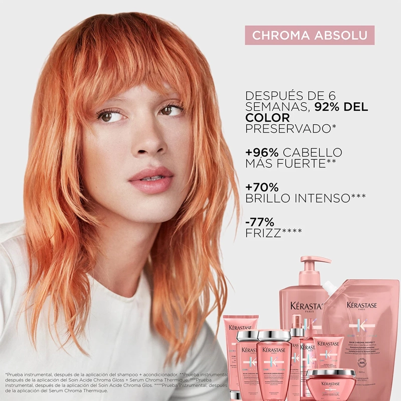SHAMPOO PROTECCIÓN DEL COLOR CABELLO FINO KÉRASTASE BAIN CHROMA RESPECT CHROMA ABSOLU 500 ML - 4