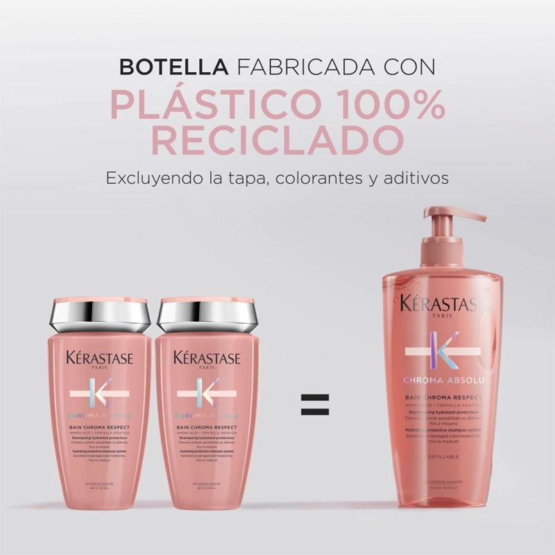 SHAMPOO PROTECCIÓN DEL COLOR CABELLO FINO KÉRASTASE BAIN CHROMA RESPECT CHROMA ABSOLU 500 ML - 6