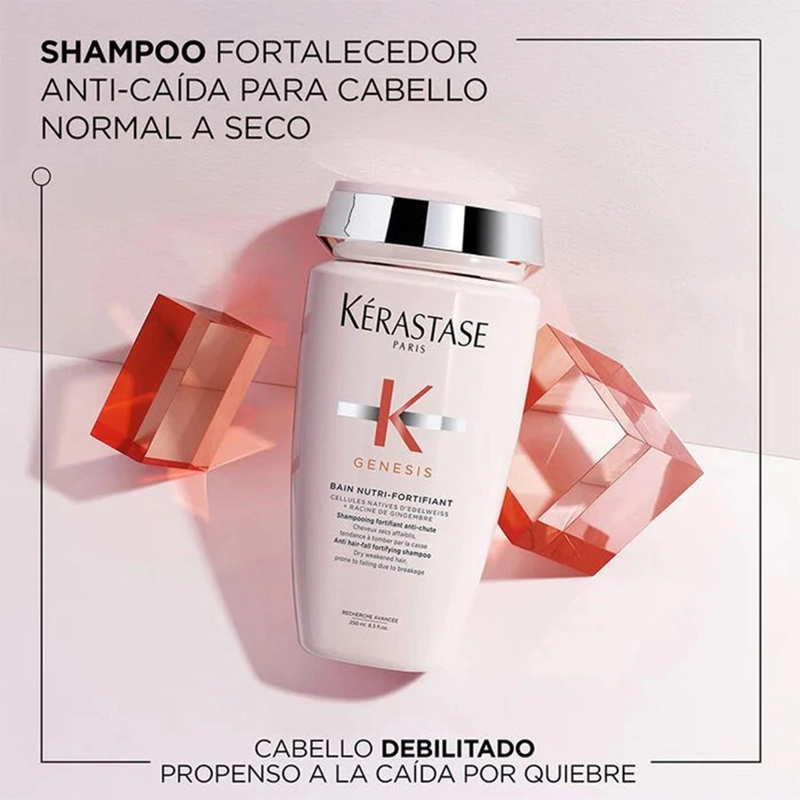 SHAMPOO HIDRATANTE ANTICAÍDA CABELLO FRÁGIL KÉRASTASE BAIN HYDRA-FORTIFIANT GENESIS 500 ML - 2