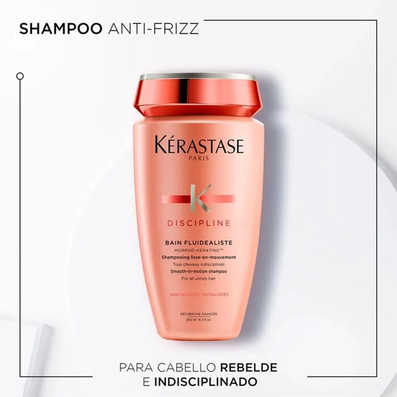 SHAMPOO ANTI-FRIZZ CABELLO INDISCIPLINADO KÉRASTASE BAIN FLUIDEALISTE GENTLE DISCIPLINE 500 ML - 2