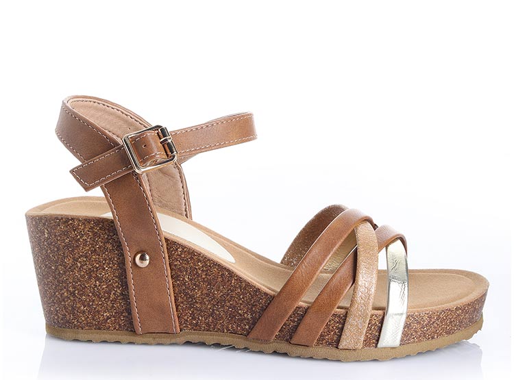 SANDALIAS MUJER VIA UNO CAMEL 22542611