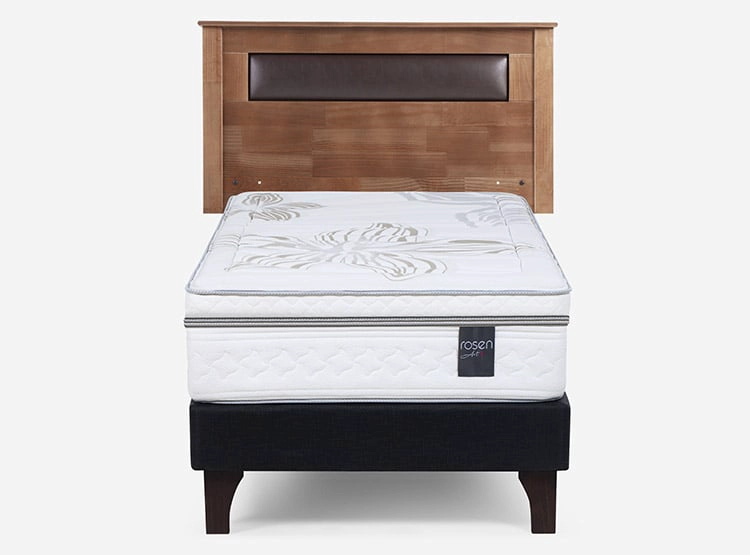 JUEGO DE DORMITORIO ROSEN CAMA EUROPEA ART 4 1.5 PLAZAS + RESPALDO FERRARA - 1