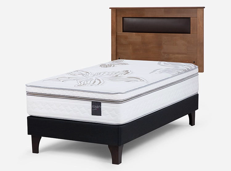 JUEGO DE DORMITORIO ROSEN CAMA EUROPEA ART 4 1.5 PLAZAS + RESPALDO FERRARA - 2