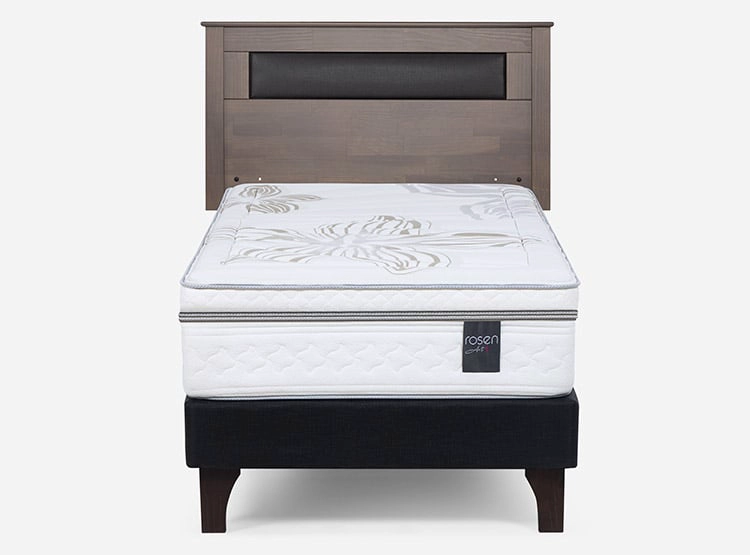 JUEGO DE DORMITORIO ROSEN CAMA EUROPEA ART 4 1.5 PLAZAS + RESPALDO FERRARA - 1