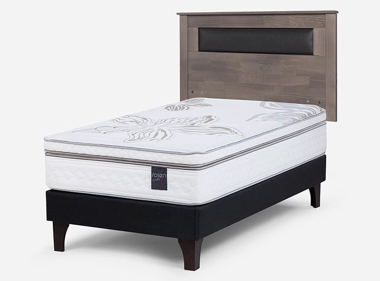 JUEGO DE DORMITORIO ROSEN CAMA EUROPEA ART 4 1.5 PLAZAS + RESPALDO FERRARA - 2