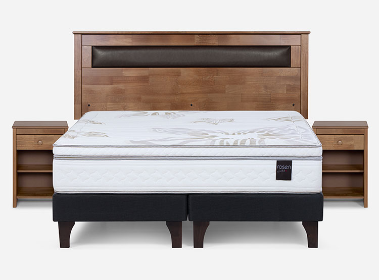 JUEGO DE DORMITORIO ROSEN CAMA EUROPEA ART 4 BD 2 PLAZAS + SET FERRARA - 1