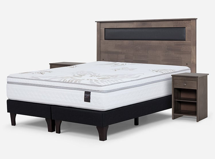 JUEGO DE DORMITORIO ROSEN CAMA EUROPEA ART 4 BD 2 PLAZAS + SET FERRARA GRIS - 2