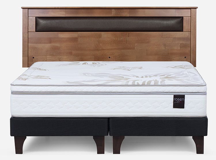JUEGO DE DORMITORIO ROSEN CAMA EUROPEA ART 4 BD 2 PLAZAS + RESPALDO FERRARA - 1