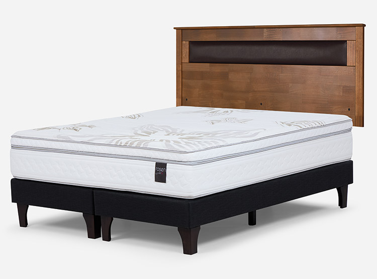 JUEGO DE DORMITORIO ROSEN CAMA EUROPEA ART 4 BD 2 PLAZAS + RESPALDO FERRARA - 2