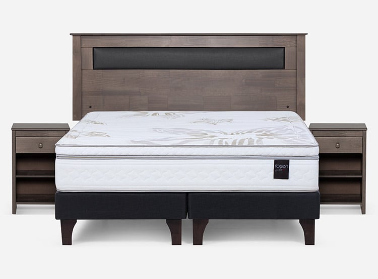 JUEGO DE DORMITORIO ROSEN CAMA EUROPEA ART 4 KING + SET FERRARA GRIS - 1
