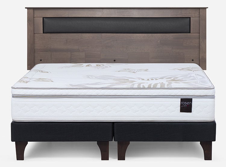 JUEGO DE DORMITORIO ROSEN CAMA EUROPEA ART 4 KING + RESPALDO FERRARA GRIS - 1