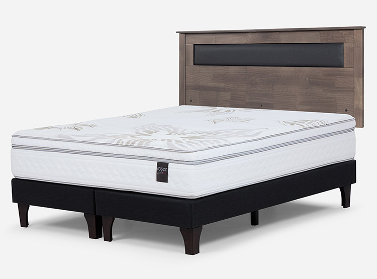 JUEGO DE DORMITORIO ROSEN CAMA EUROPEA ART 4 KING + RESPALDO FERRARA GRIS - 2