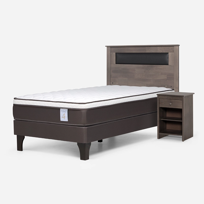 JUEGO DE DORMITORIO ROSEN CAMA EUROPEA NEW STYLE 4 PLUS 1 PLAZA + SET FERRARA GRIS - 2