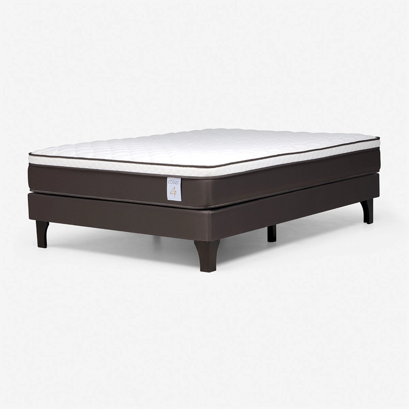 JUEGO DE DORMITORIO ROSEN CAMA EUROPEA NEW STYLE 4 PLUS BN 2 PLAZAS + RESPALDO FERRARA GRIS - 7