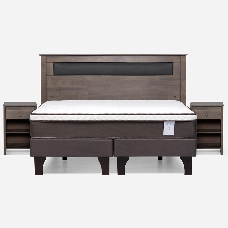 JUEGO DE DORMITORIO ROSEN CAMA EUROPEA NEW STYLE 4 PLUS KING + SET FERRARA GRIS - 1