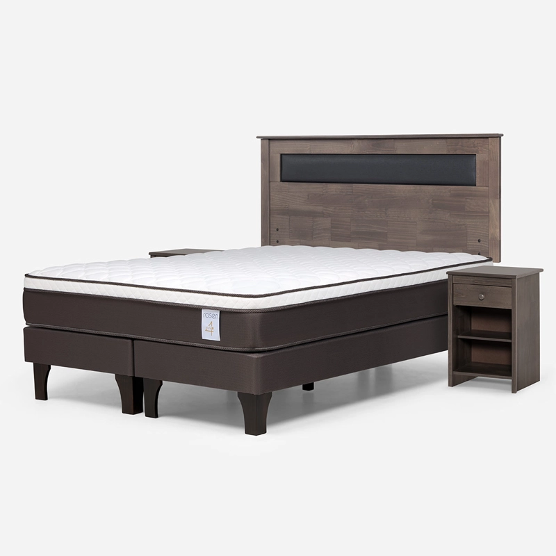 JUEGO DE DORMITORIO ROSEN CAMA EUROPEA NEW STYLE 4 PLUS KING + SET FERRARA GRIS - 2