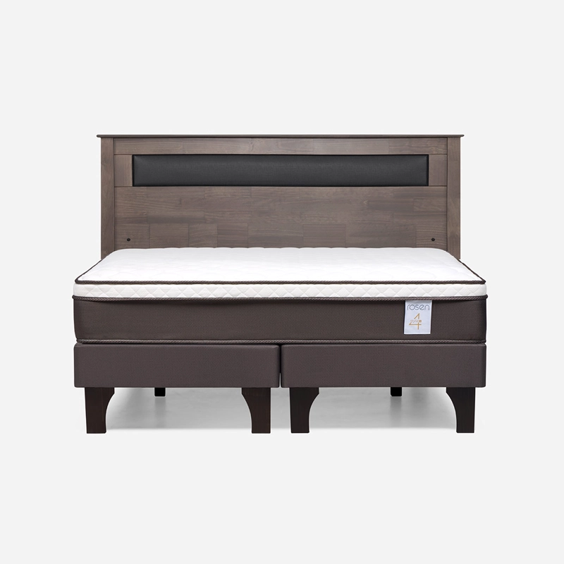 JUEGO DE DORMITORIO ROSEN CAMA EUROPEA NEW STYLE 4 PLUS KING + RESPALDO FERRARA GRIS - 1