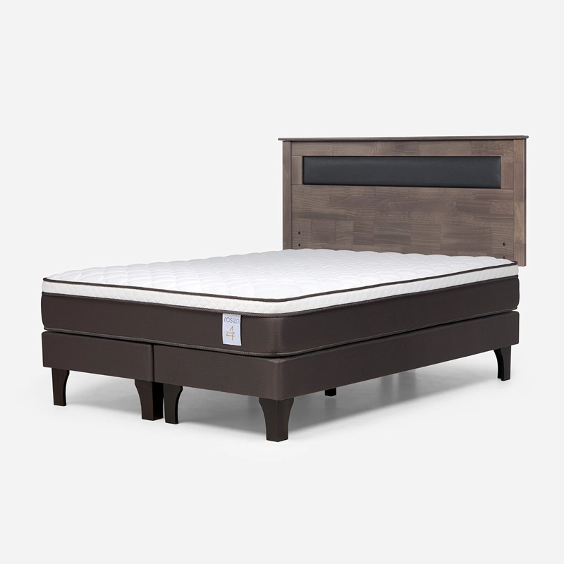 JUEGO DE DORMITORIO ROSEN CAMA EUROPEA NEW STYLE 4 PLUS KING + RESPALDO FERRARA GRIS - 2