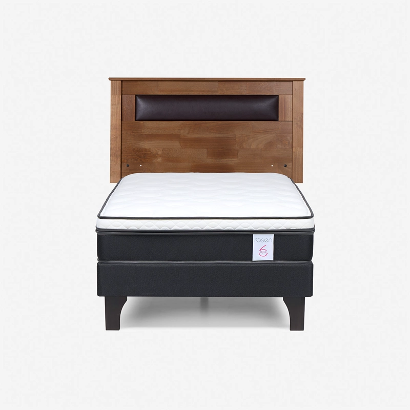JUEGO DE DORMITORIO ROSEN CAMA EUROPEA NEW STYLE 6 1 PLAZA + SET FERRARA GRIS - 1