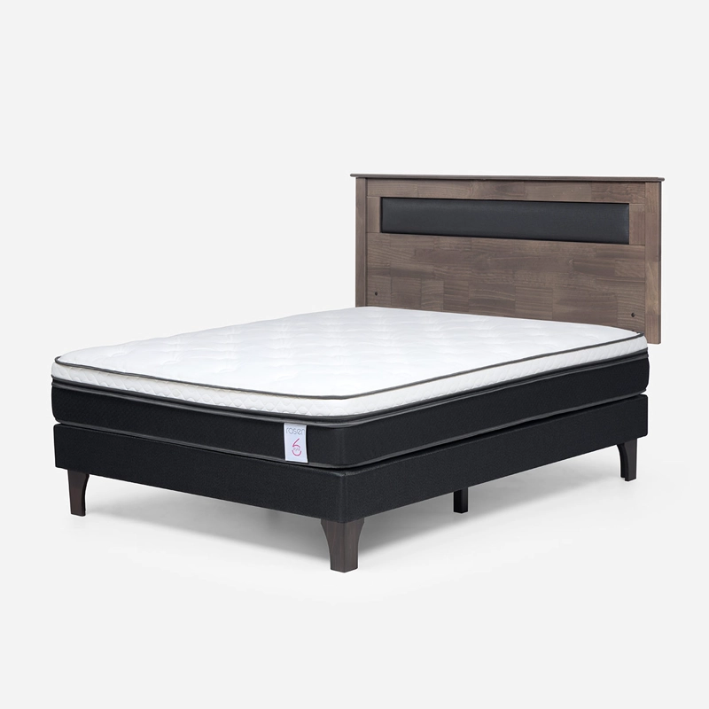 JUEGO DE DORMITORIO ROSEN CAMA EUROPEA NEW STYLE 6 BN 2 PLAZAS + RESPALDO FERRARA GRIS - 2