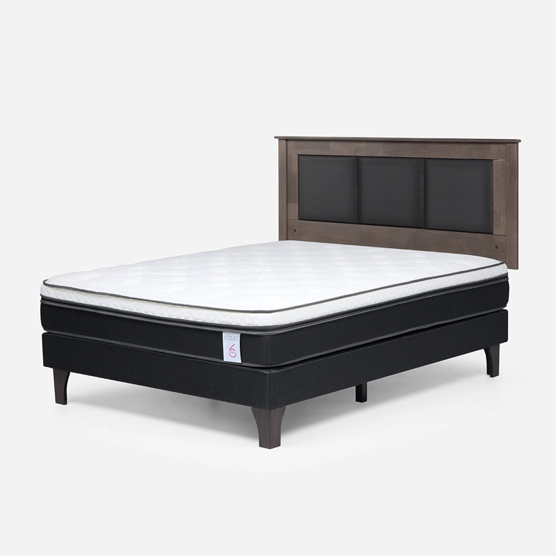 JUEGO DE DORMITORIO ROSEN CAMA EUROPEA NEW STYLE 6 BN 2 PLAZAS + RESPALDO RACHEL GRIS - 2