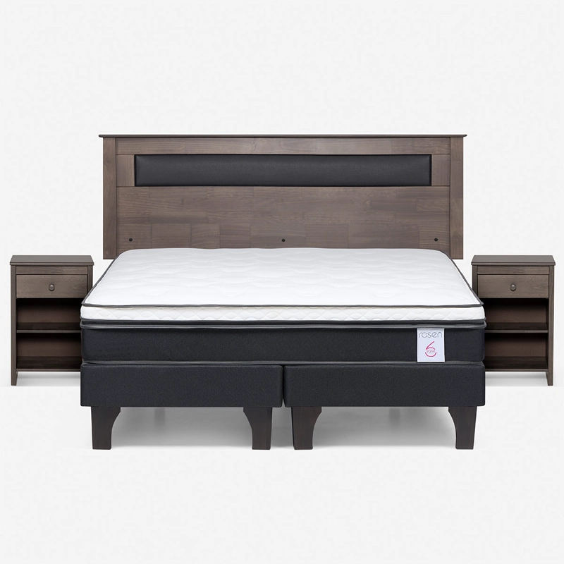 JUEGO DE DORMITORIO ROSEN CAMA EUROPEA NEW STYLE 6 KING + SET FERRARA GRIS - 1