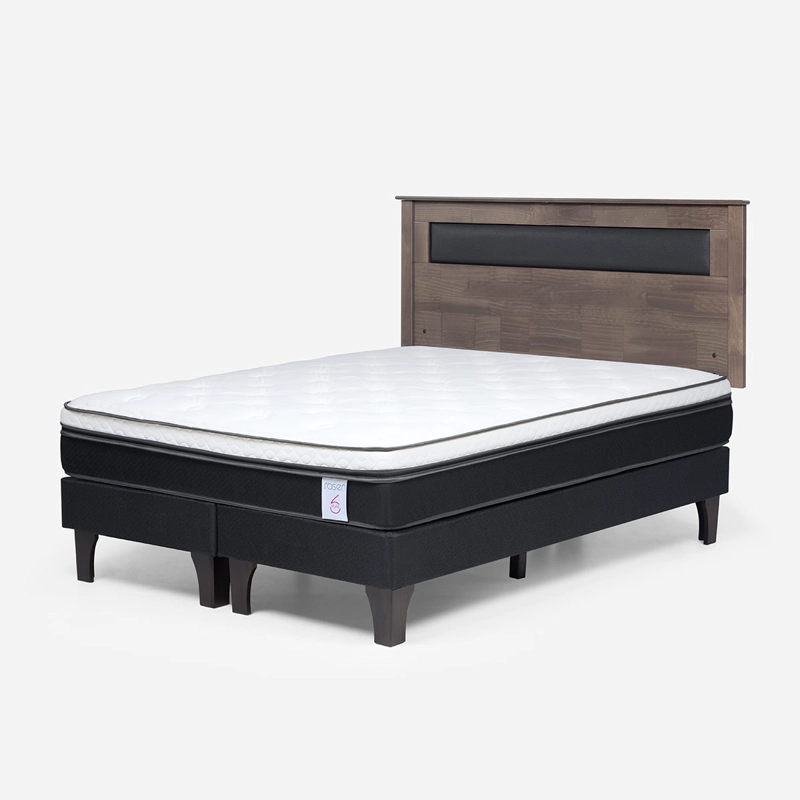 JUEGO DE DORMITORIO ROSEN CAMA EUROPEA NEW STYLE 6 KING + RESPALDO FERRARA GRIS - 2