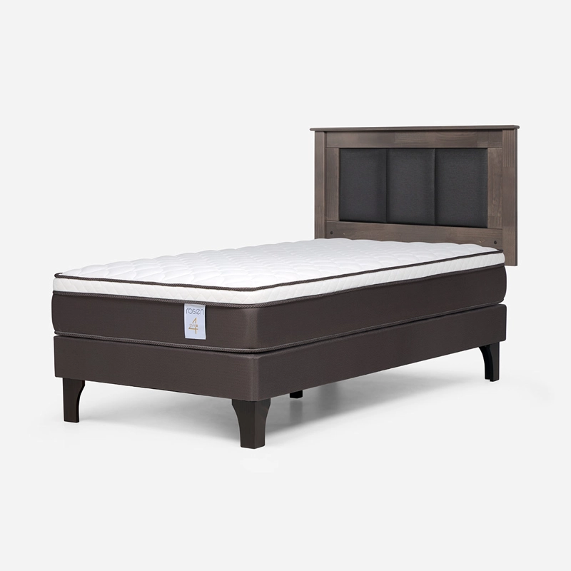 JUEGO DE DORMITORIO ROSEN CAMA EUROPEA NEW STYLE 4 PLUS 1.5 PLAZAS + RESPALDO RACHEL GRIS - 2
