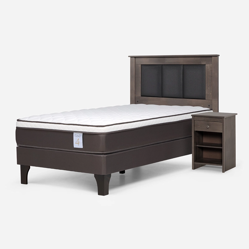 JUEGO DE DORMITORIO ROSEN CAMA EUROPEA NEW STYLE 4 PLUS 1.5 PLAZAS + SET RACHEL GRIS - 2