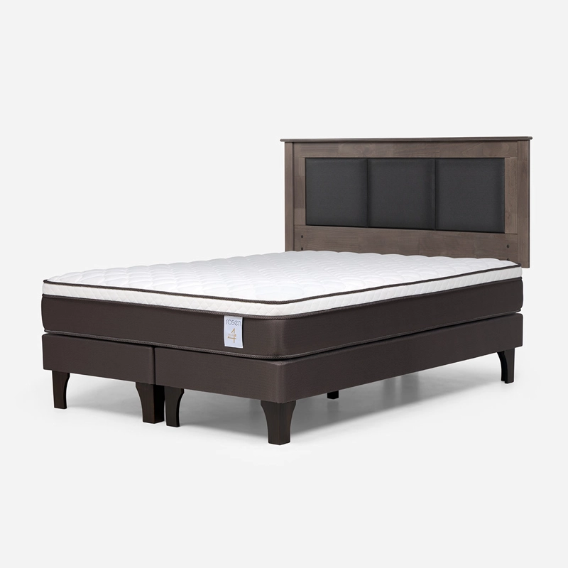 JUEGO DE DORMITORIO ROSEN CAMA EUROPEA NEW STYLE 4 PLUS BD 2 PLAZAS + RESPALDO RACHEL GRIS - 2