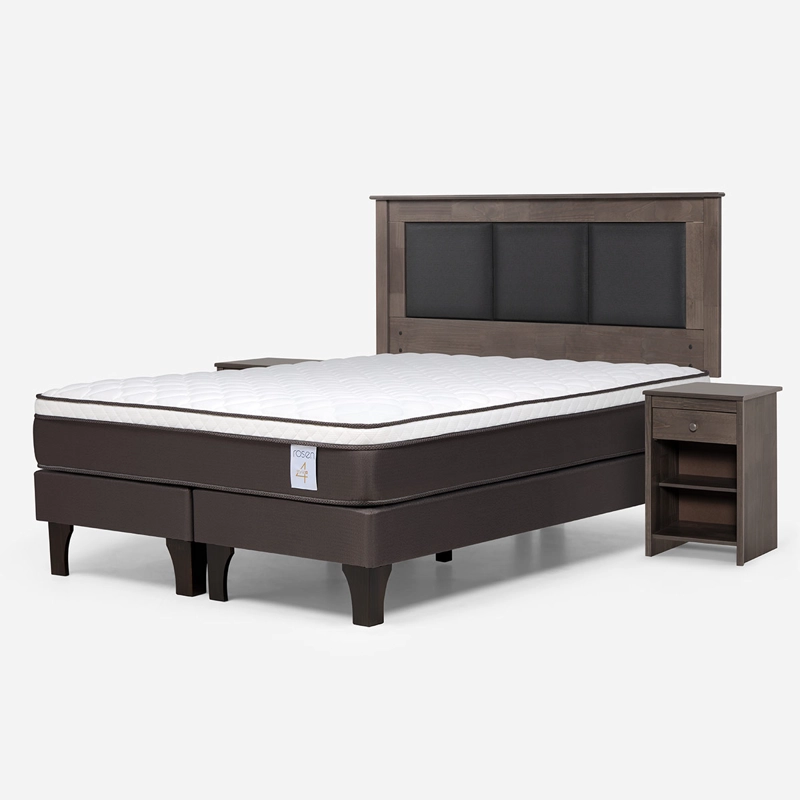 JUEGO DE DORMITORIO ROSEN CAMA EUROPEA NEW STYLE 4 PLUS BD 2 PLAZAS + SET RACHEL GRIS - 2