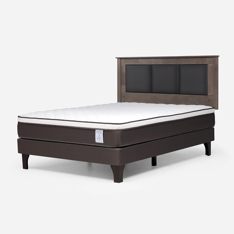JUEGO DE DORMITORIO ROSEN CAMA EUROPEA NEW STYLE 4 PLUS BN 2 PLAZAS + RESPALDO RACHEL GRIS - 2