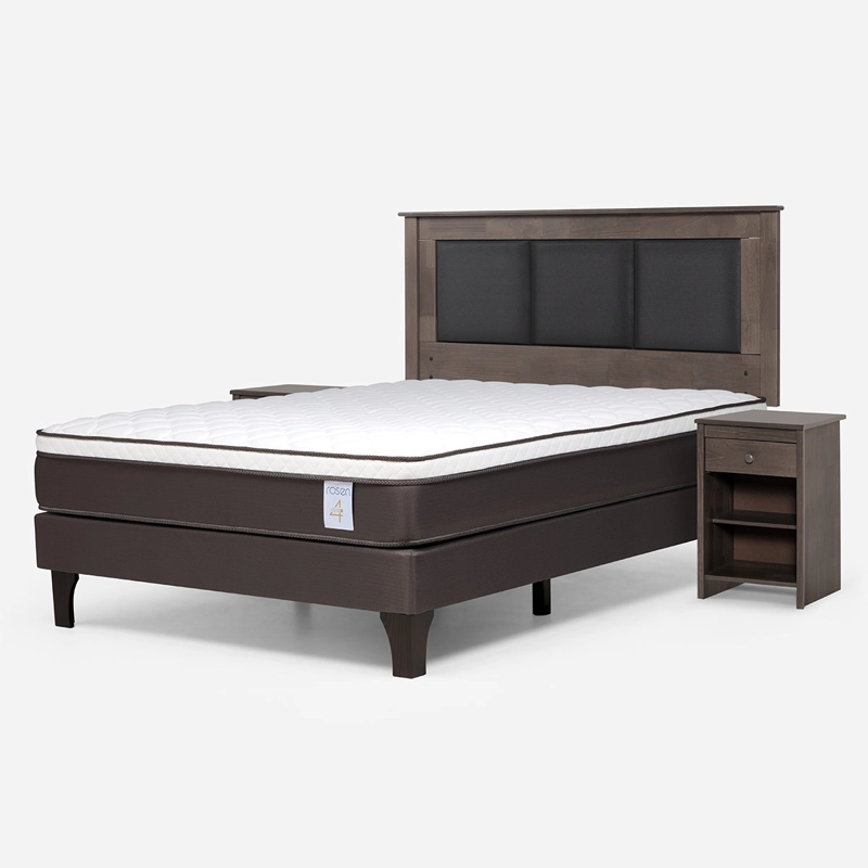 JUEGO DE DORMITORIO ROSEN CAMA EUROPEA NEW STYLE 4 PLUS BN 2 PLAZAS + SET RACHEL GRIS - 2