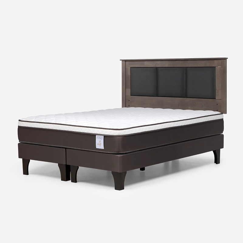 CAMA EUROPEA ROSEN NEW STYLE 4 PLUS KING + RESPALDO RACHEL GRIS - 2