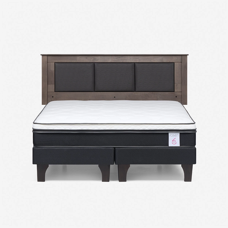 CAMA EUROPEA ROSEN NEW STYLE 6 KING + RESPALDO RACHEL GRIS - 1