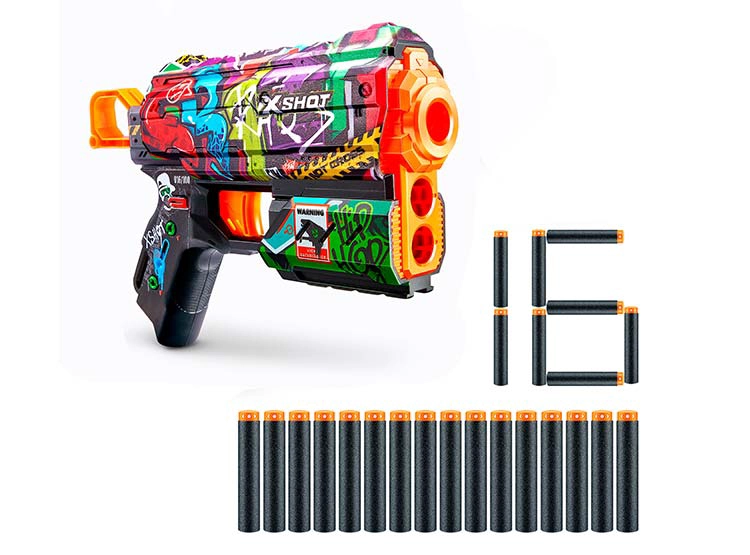 PACK 2 LANZA DARDOS FLUX SKINS CON 16 DARDOS X-SHOT - 3