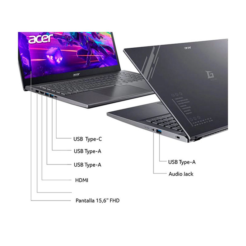 NOTEBOOK GAMER ACER ASPIRE 5 A515-58GM-56XX-1 INTEL CORE I5 16GB RAM 512GB SSD NVIDIA RTX 2050 15.6 - 8