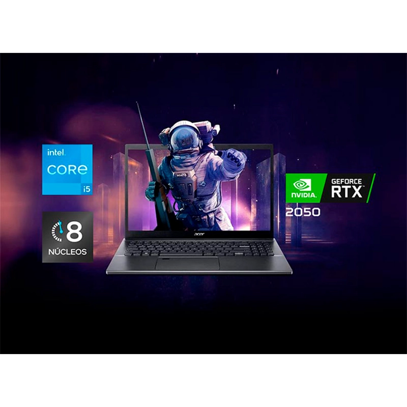 NOTEBOOK GAMER ACER ASPIRE 5 A515-58GM-56XX-1 INTEL CORE I5 16GB RAM 512GB SSD NVIDIA RTX 2050 15.6 - 9