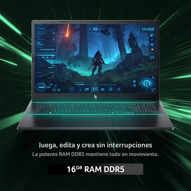 NOTEBOOK GAMER ACER NITRO V ANV15-51-53TQ-1 INTEL CORE I5 16 GB RAM 512 GB SSD NVIDIA RTX 3050 15.6 - 5