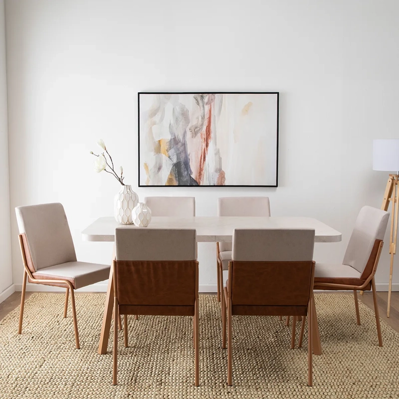 JUEGO DE COMEDOR ROCA PALMAS 6 SILLAS BEIGE - 12