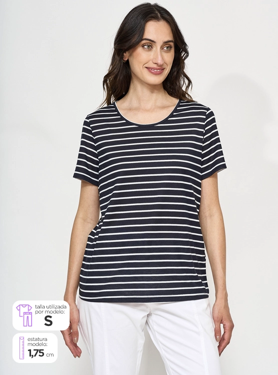 POLERA MANGA CORTA MUJER AZIZ ESTAMPADA - 1