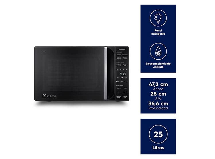 MICROONDAS ELECTROLUX 25 L ME25N DIGITAL NEGRO PLATO GIRATORIO - 3