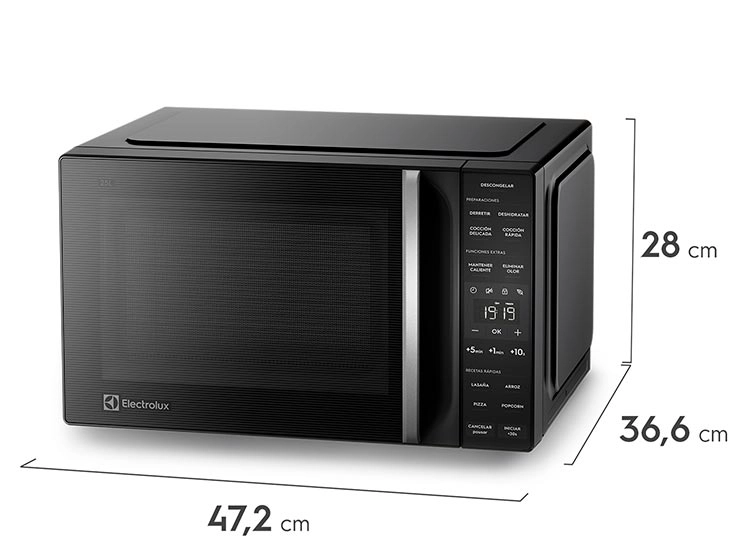 MICROONDAS ELECTROLUX 25 L ME25N DIGITAL NEGRO PLATO GIRATORIO - 5