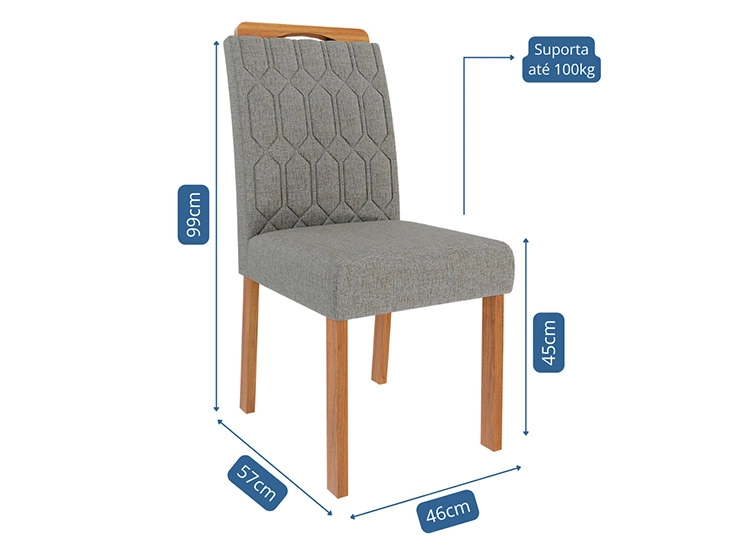 JUEGO DE COMEDOR DECOCASA LOUIS PAOLA LG 4 SILLAS CRUDO - 6