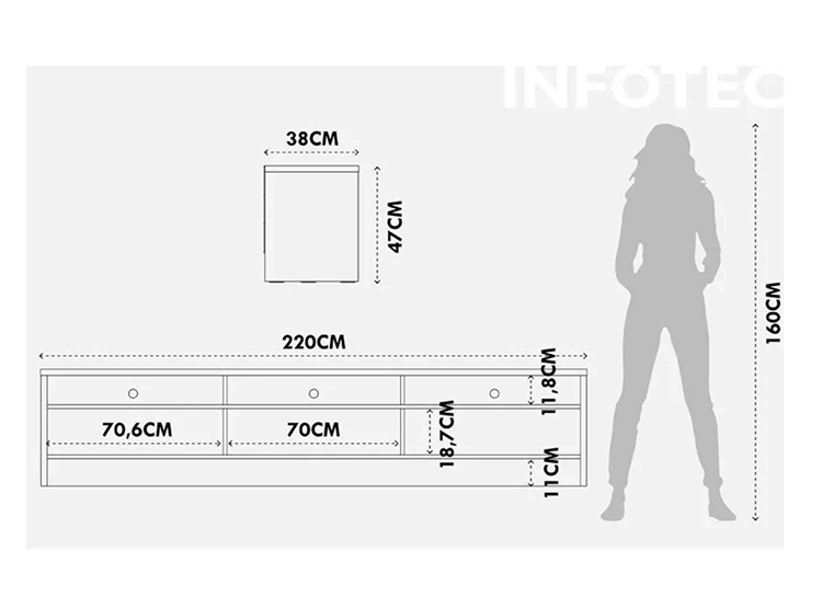 RACK TV DECOCASA ASPEN 2.2 75" - 6