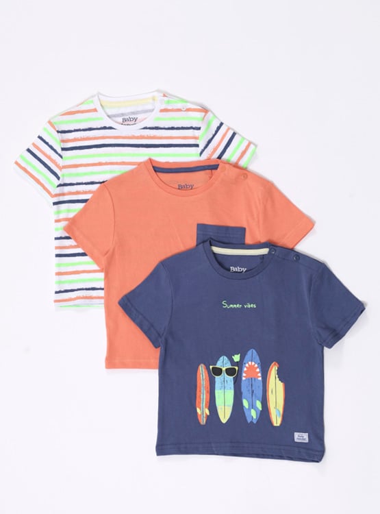 TRIPACK POLERAS MANGA CORTA NIÑO BABY HARVEST